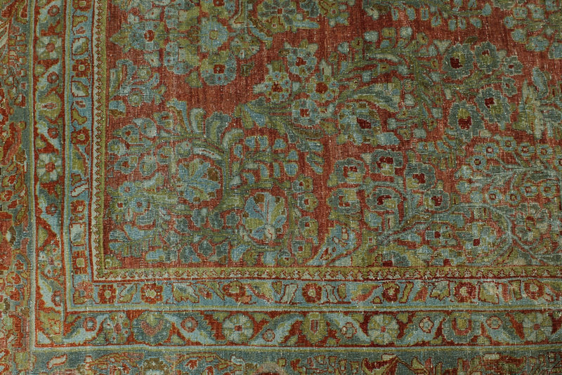 12x17 Rust and Gray Turkish Oushak Rug