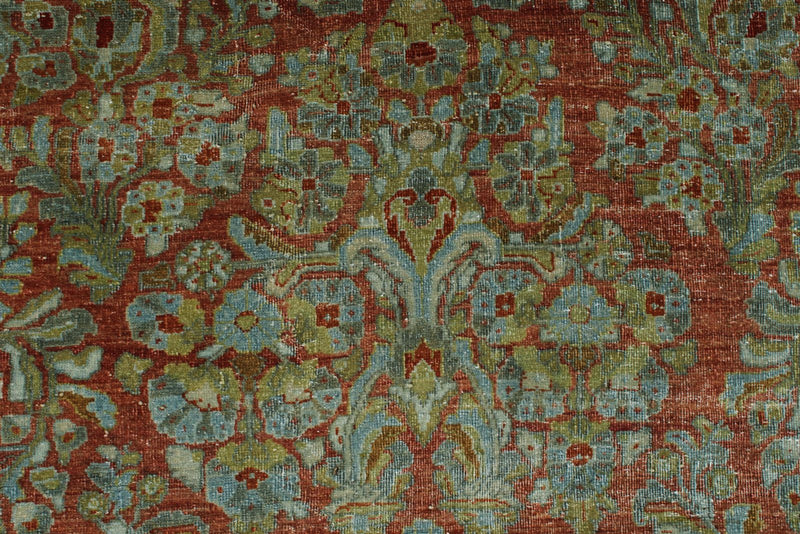 12x17 Rust and Gray Turkish Oushak Rug