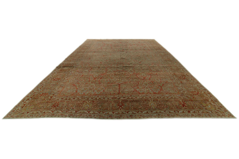 12x17 Rust and Gray Turkish Oushak Rug