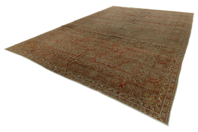 12x17 Rust and Gray Turkish Oushak Rug