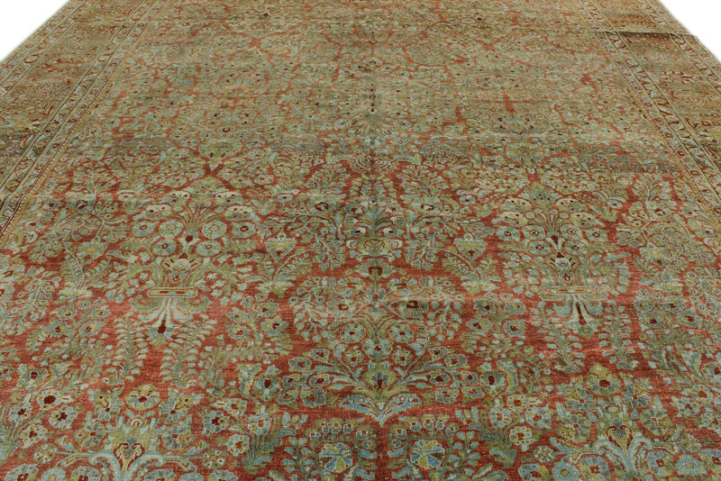 12x17 Rust and Gray Turkish Oushak Rug
