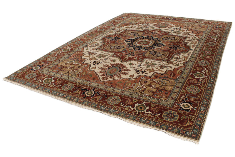 9x12 Ivory and Rust Anatolian Persian Rug