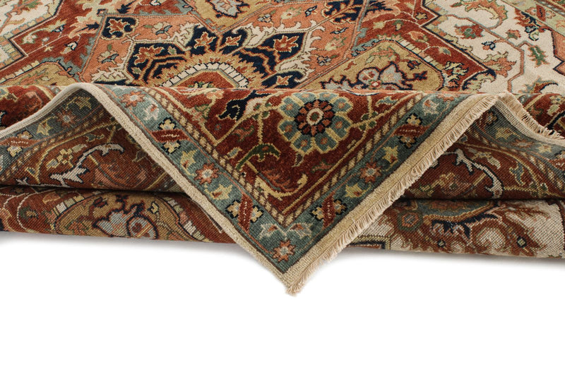 8x10 Ivory and Rust Anatolian Persian Rug