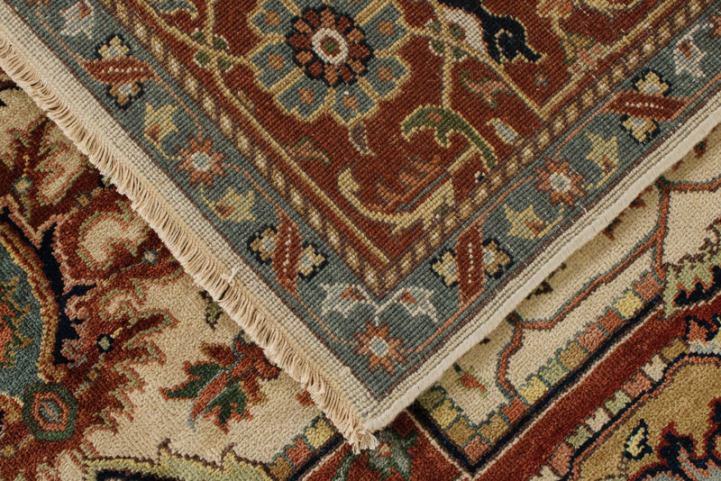 8x10 Ivory and Rust Anatolian Persian Rug