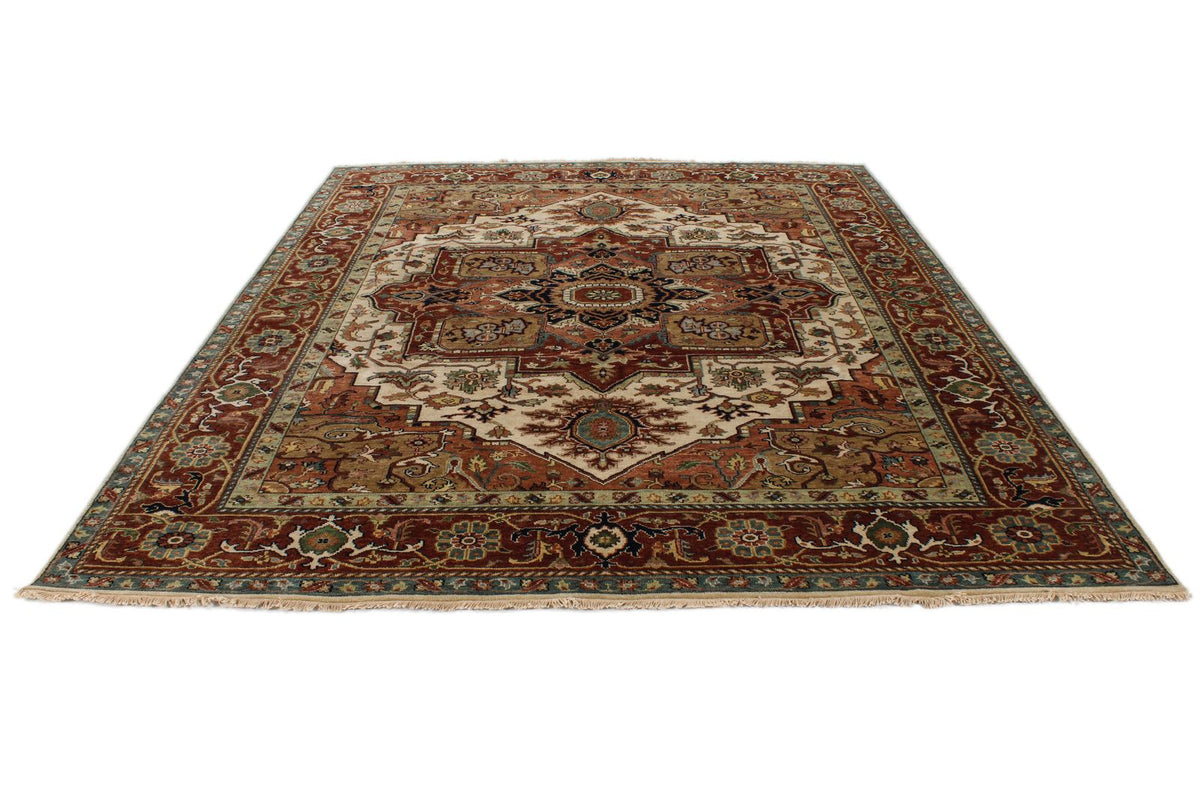 8x10 Ivory and Rust Anatolian Persian Rug