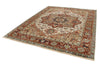 8x10 Ivory and Rust Anatolian Persian Rug