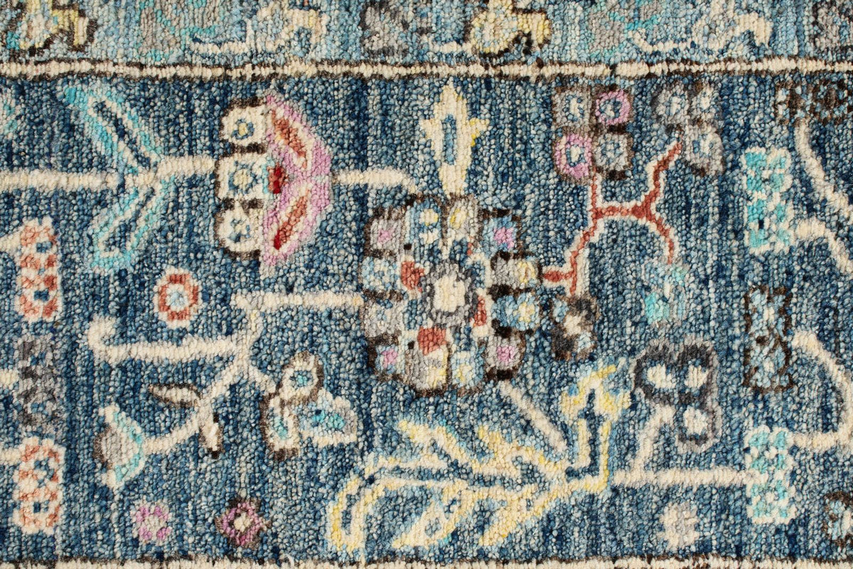 9x12 Gray and Navy Turkish Tribal Rug