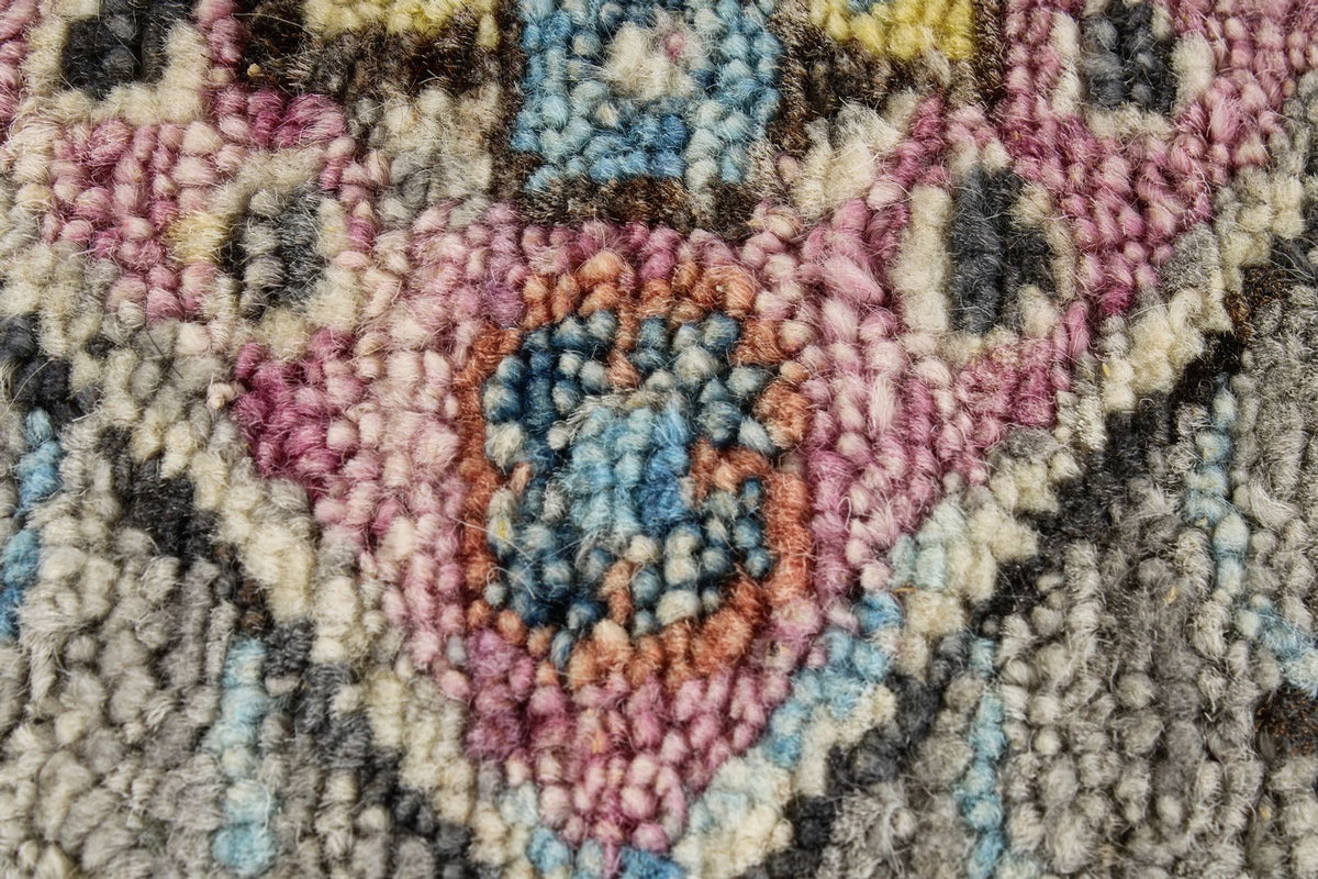 9x12 Gray and Navy Turkish Tribal Rug