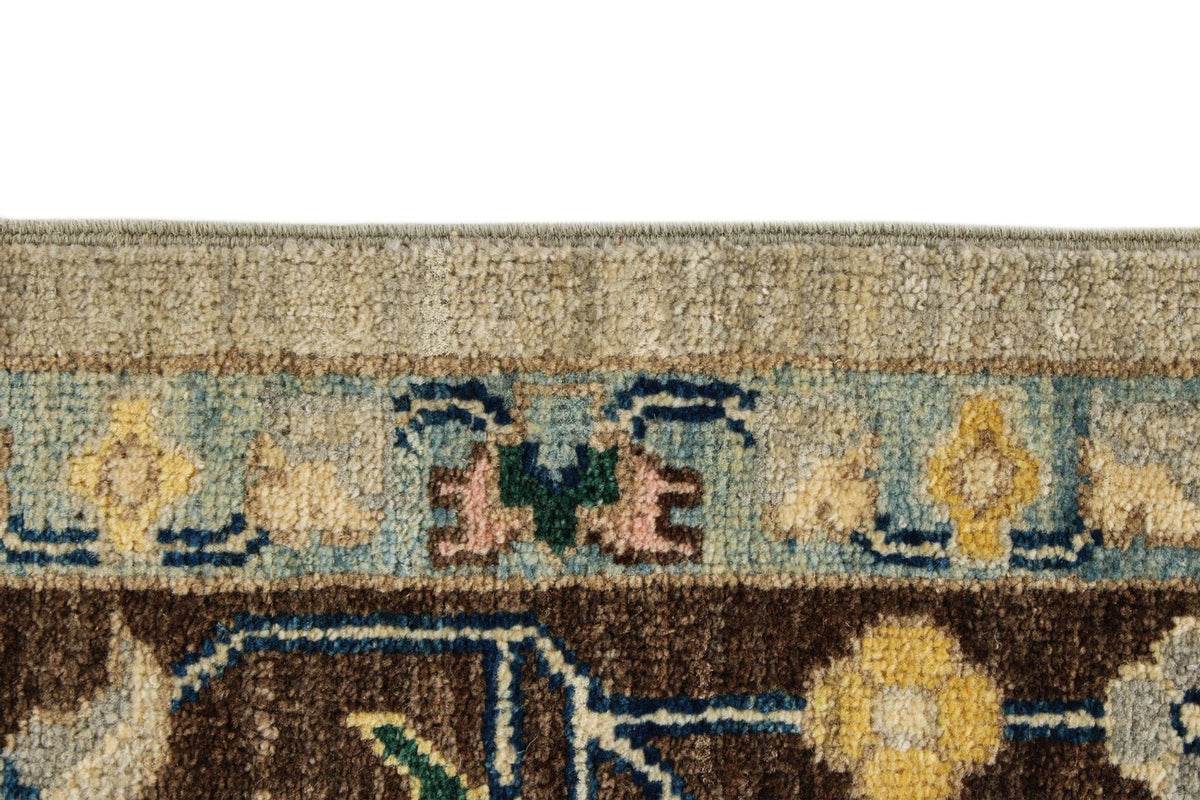 9x12 Gray and Brown Turkish Tribal Rug