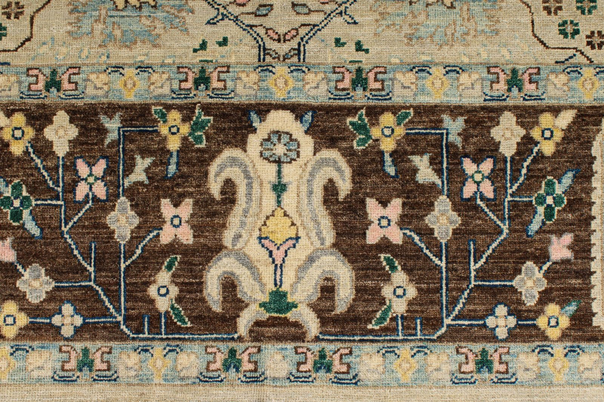 9x12 Gray and Brown Turkish Tribal Rug
