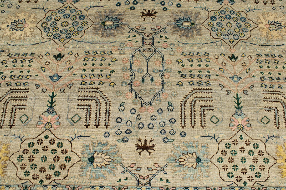 9x12 Gray and Brown Turkish Tribal Rug