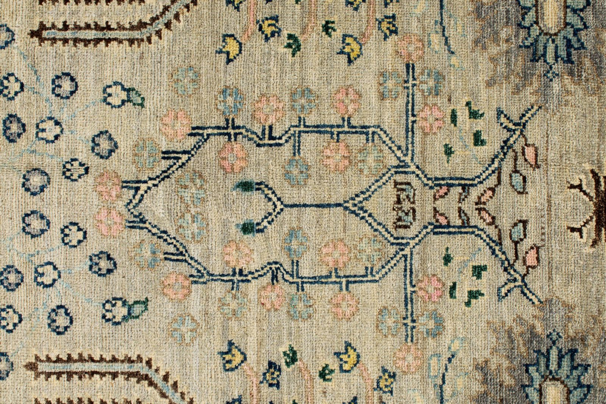 9x12 Gray and Brown Turkish Tribal Rug