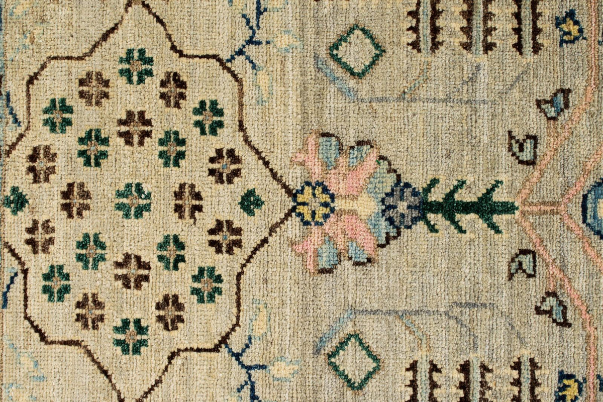 9x12 Gray and Brown Turkish Tribal Rug