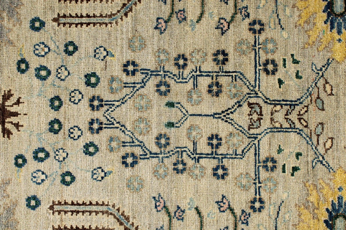 9x12 Gray and Brown Turkish Tribal Rug
