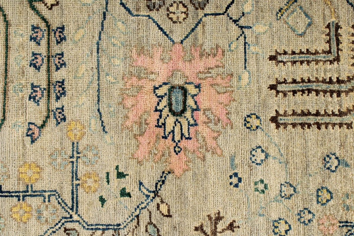 9x12 Gray and Brown Turkish Tribal Rug