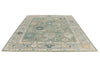 8x10 Green and Ivory Turkish Oushak Rug