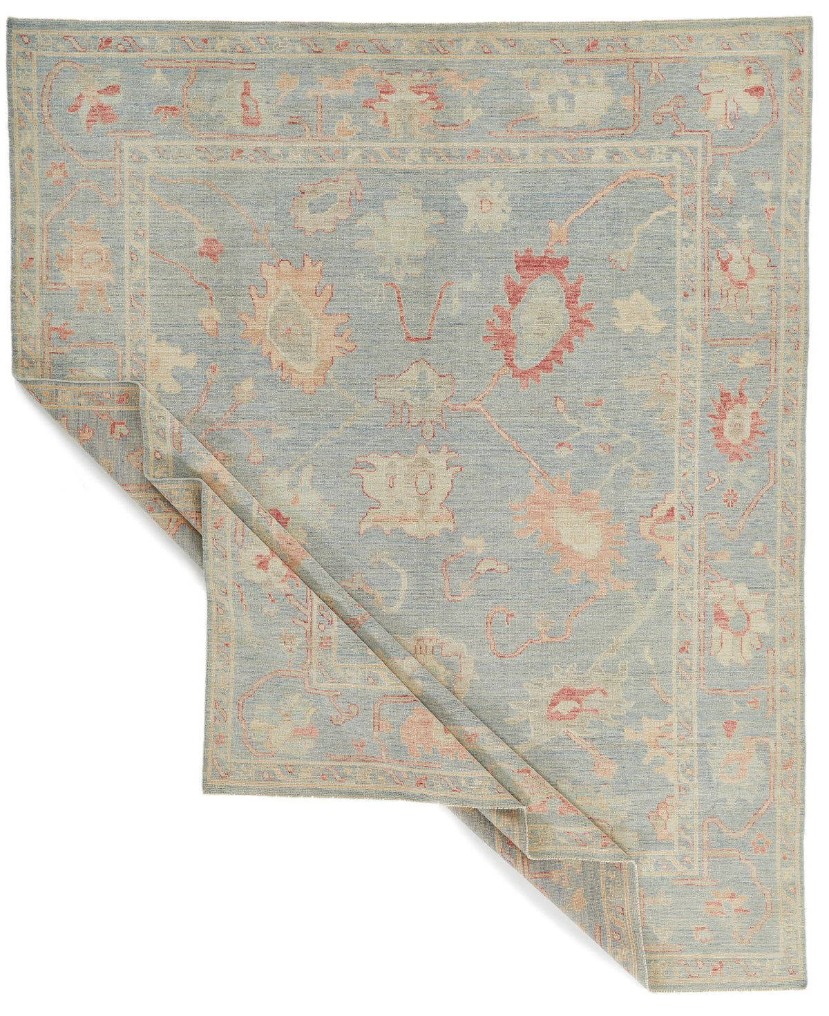 8x10 Gray Turkish Oushak Rug