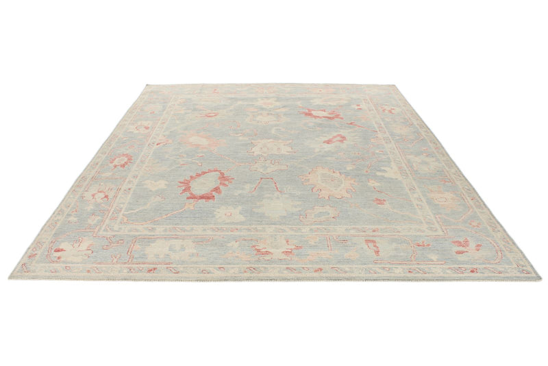 8x10 Gray Turkish Oushak Rug