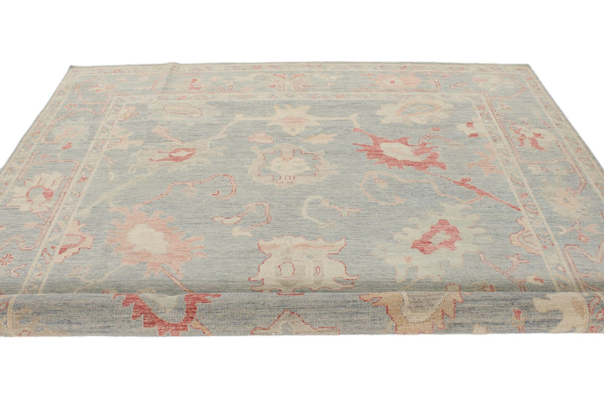 8x10 Gray Turkish Oushak Rug