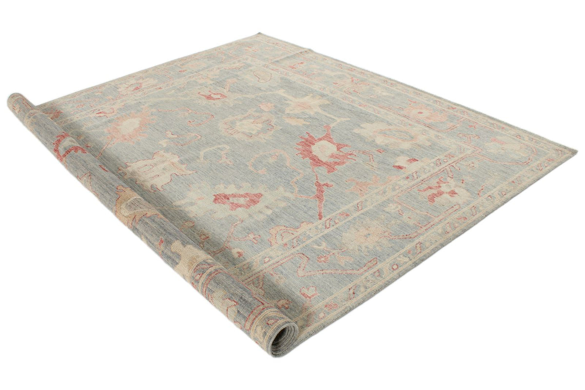 8x10 Gray Turkish Oushak Rug