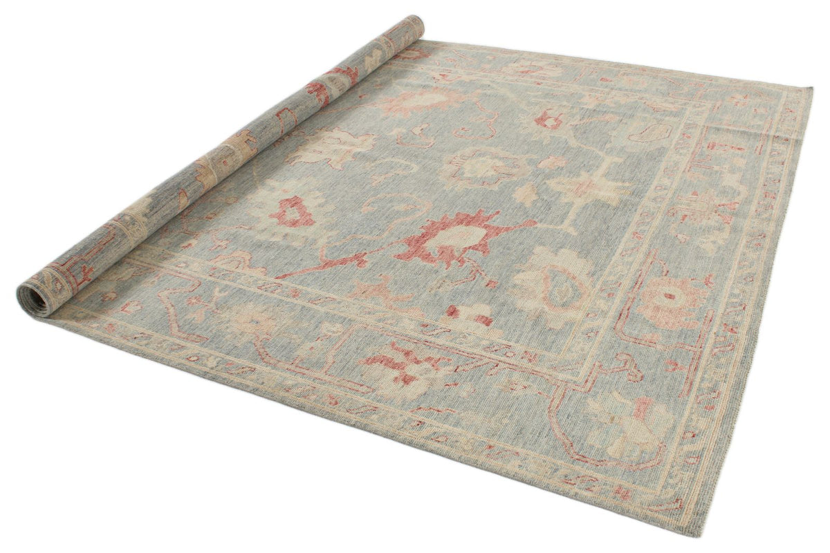 8x10 Gray Turkish Oushak Rug