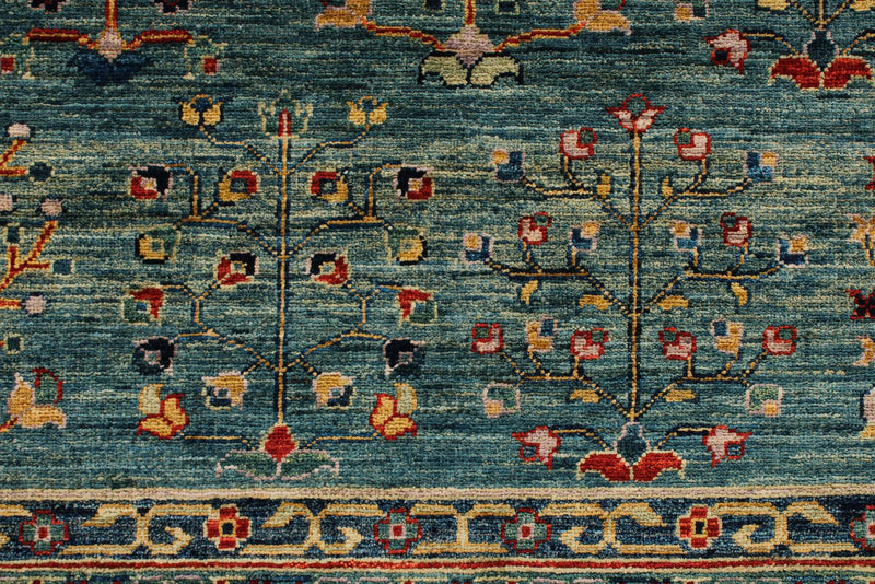 8x10 Green and Blue Anatolian Traditional Rug