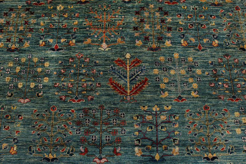 8x10 Green and Blue Anatolian Traditional Rug