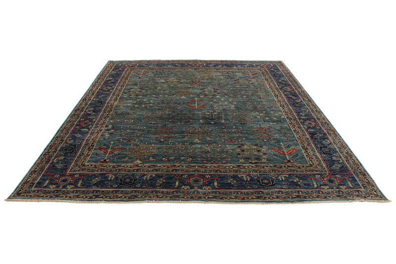 8x10 Green and Blue Anatolian Traditional Rug