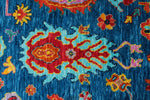 9x12 Navy and Multicolor Turkish Oushak Rug