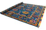 9x12 Navy and Multicolor Turkish Oushak Rug