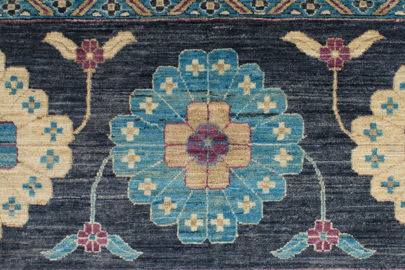 10x14 Gray and Multicolor Turkish Oushak Rug