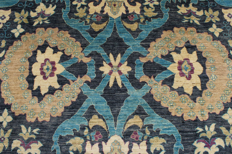 10x14 Gray and Multicolor Turkish Oushak Rug