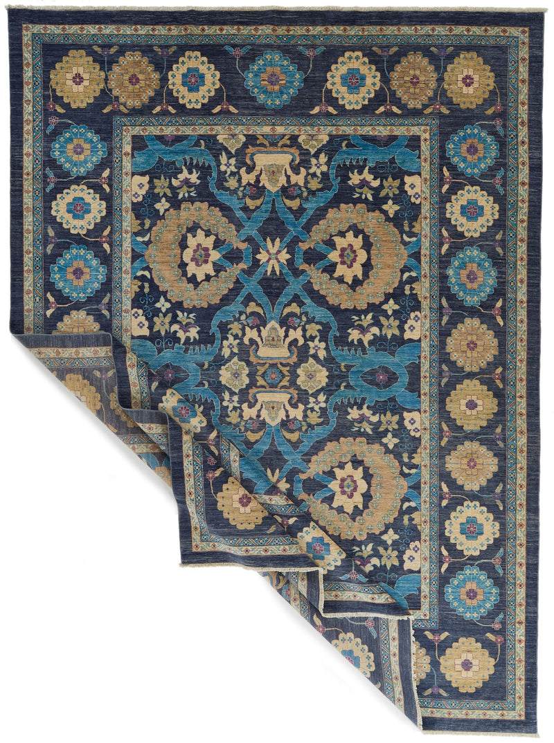 10x14 Gray and Multicolor Turkish Oushak Rug