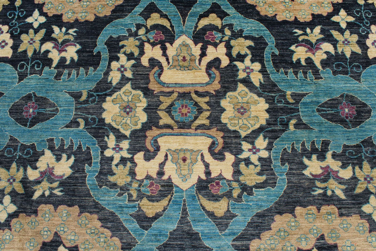 10x14 Gray and Multicolor Turkish Oushak Rug