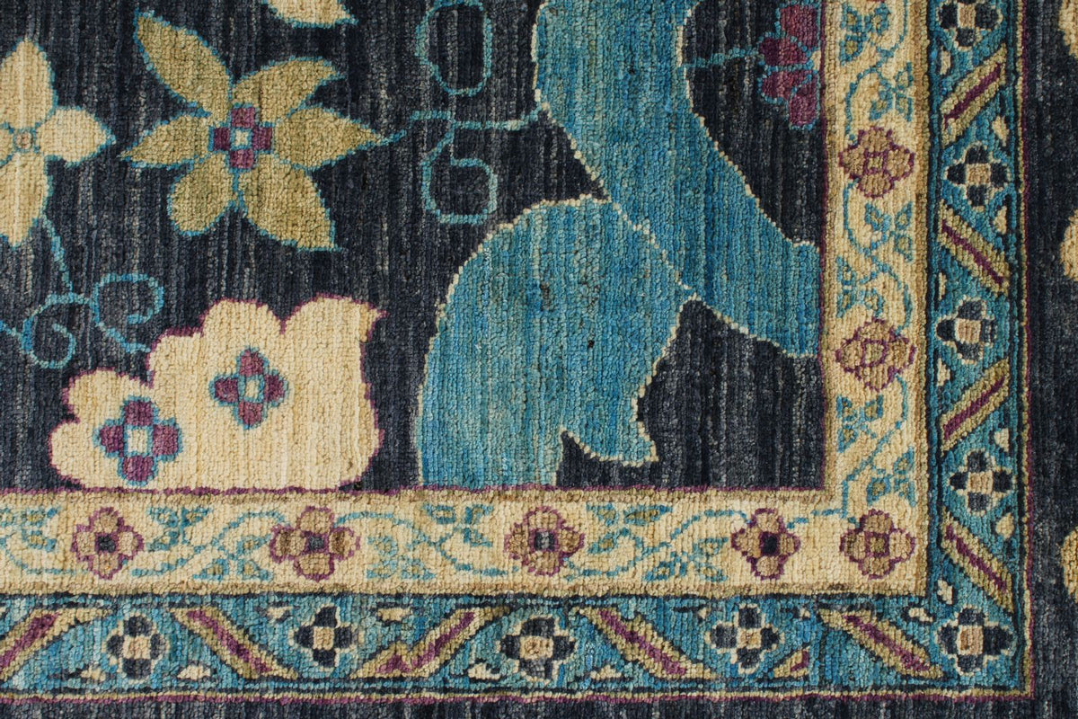 10x14 Gray and Multicolor Turkish Oushak Rug