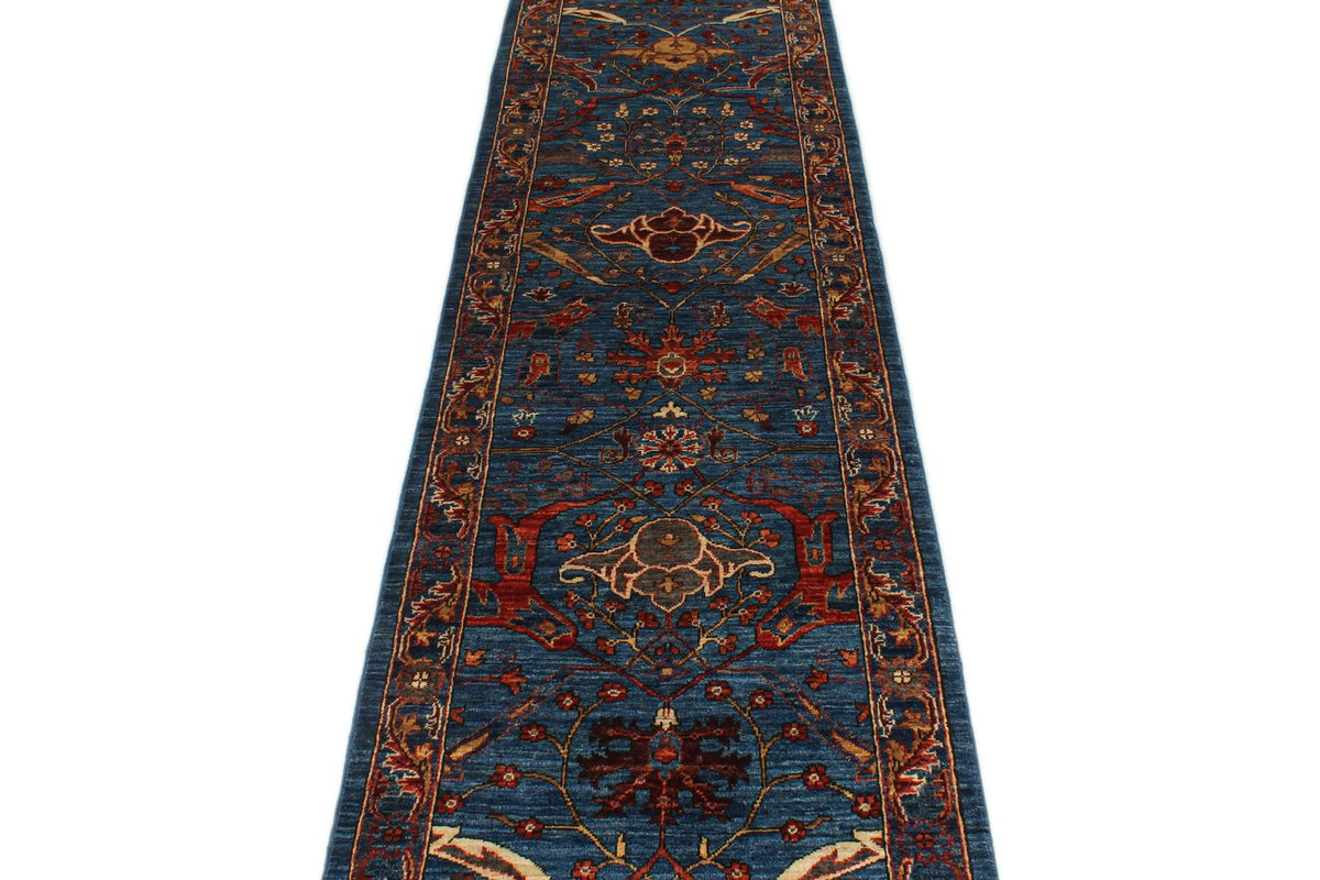 3x18 Blue and Multicolor Anatolian Traditional Runner