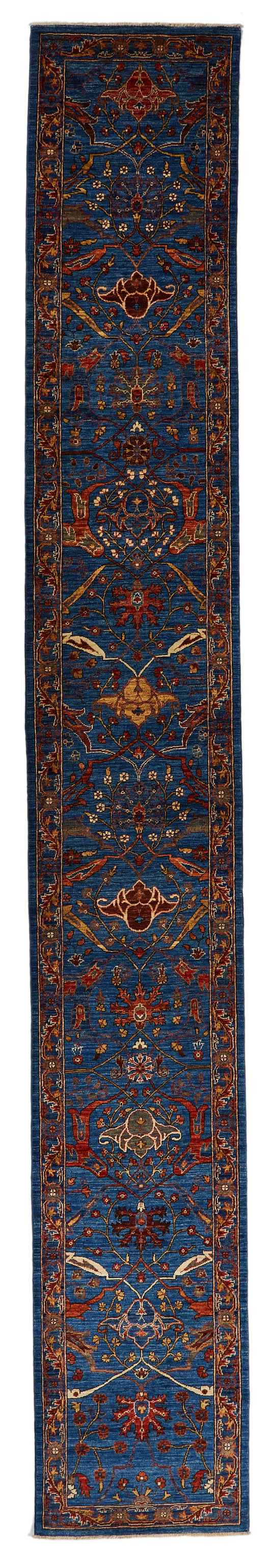 3x18 Blue and Multicolor Anatolian Traditional Runner