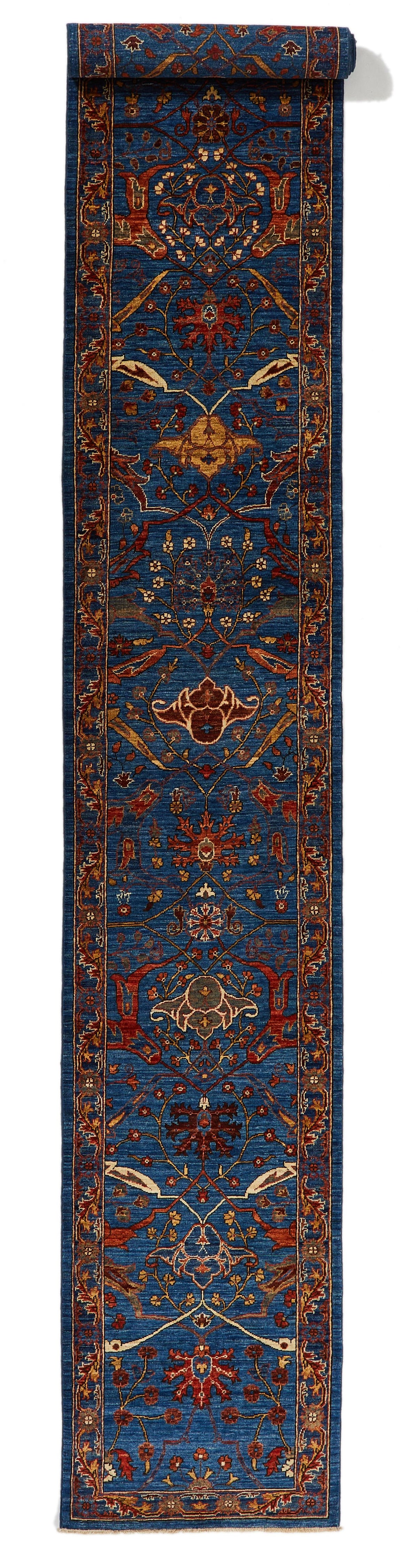 3x18 Blue and Multicolor Anatolian Traditional Runner