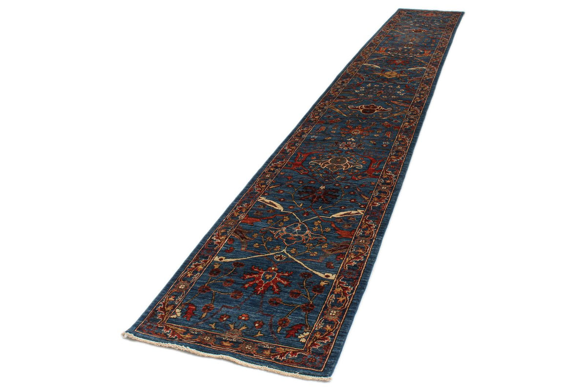 3x18 Blue and Multicolor Anatolian Traditional Runner