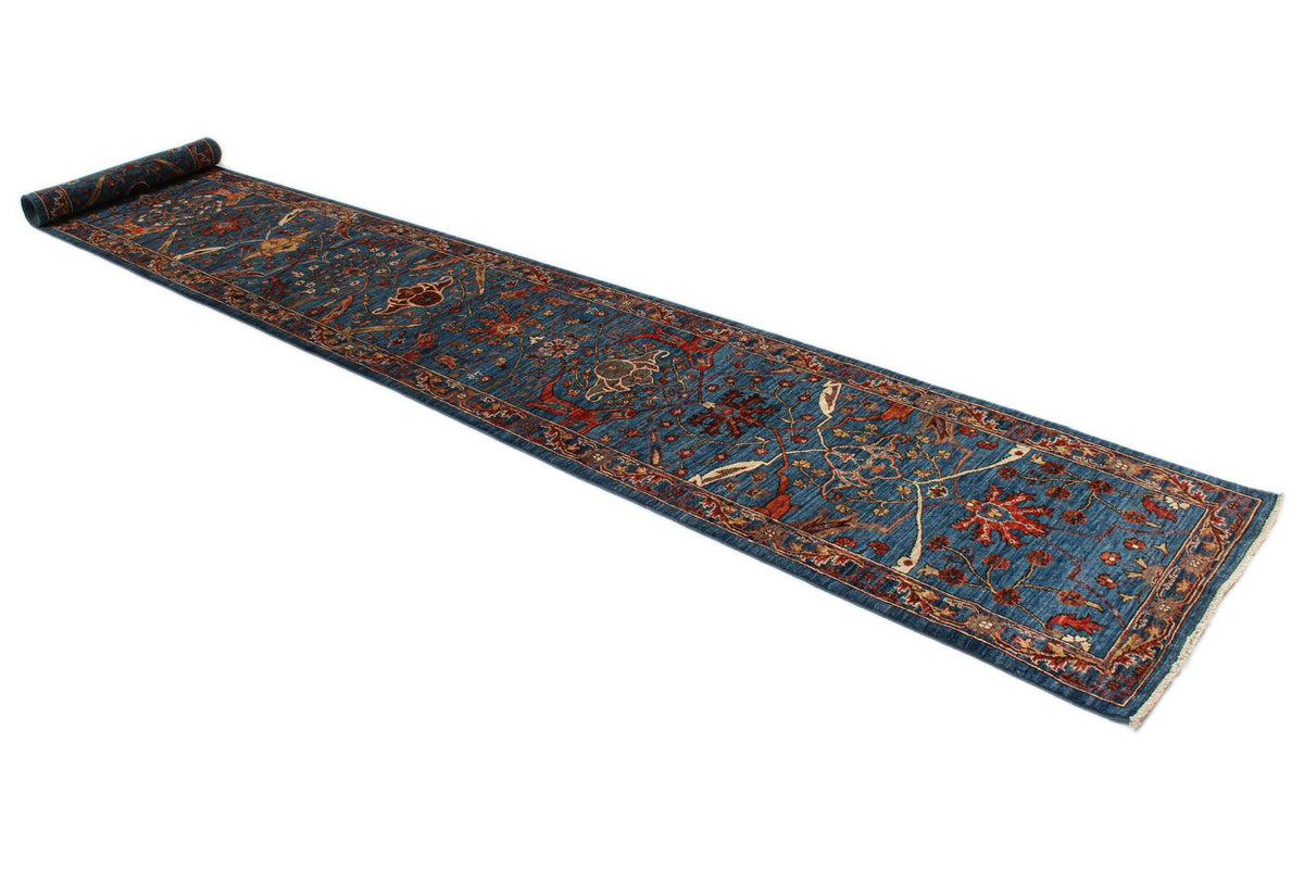 3x18 Blue and Multicolor Anatolian Traditional Runner