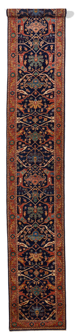 3x19 Navy and Rust Anatolian Traditional Runner