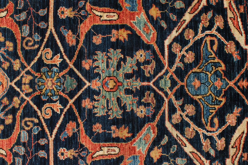 3x19 Navy and Rust Anatolian Traditional Runner