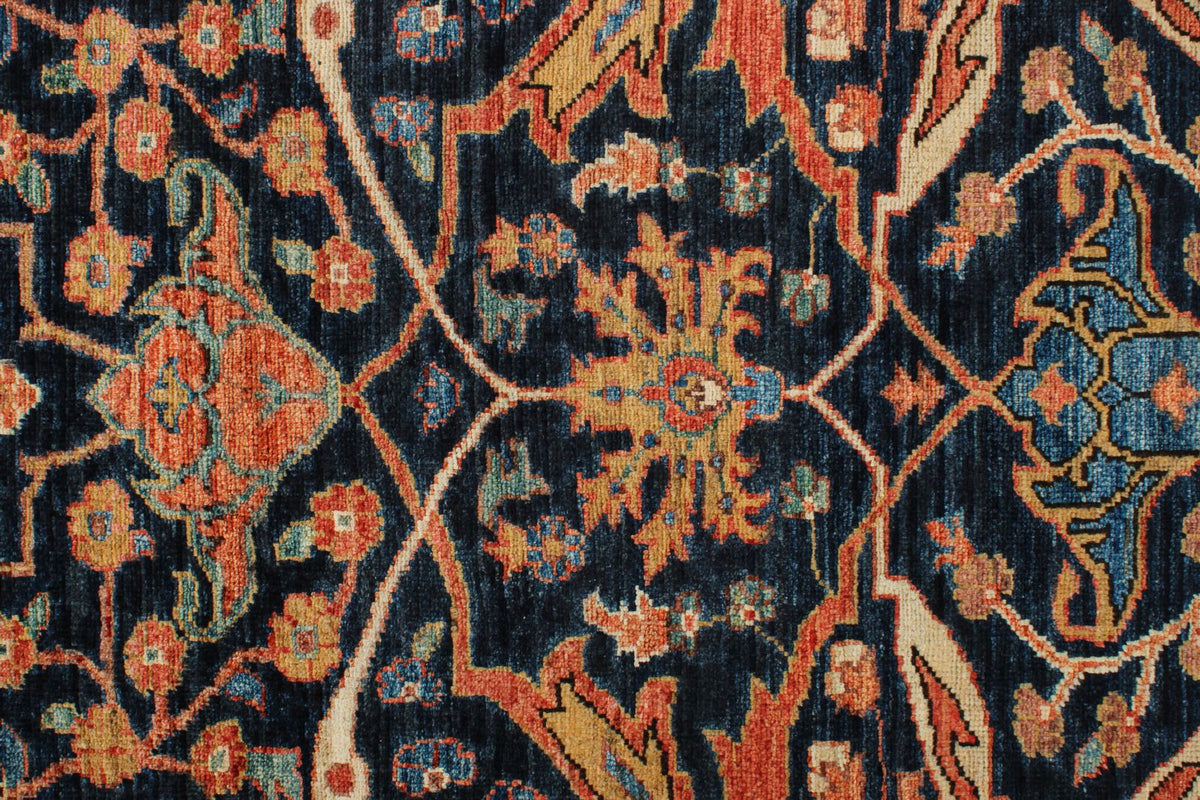 3x19 Navy and Rust Anatolian Traditional Runner