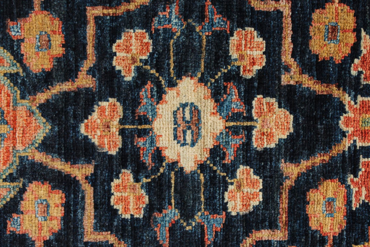 3x19 Navy and Rust Anatolian Traditional Runner