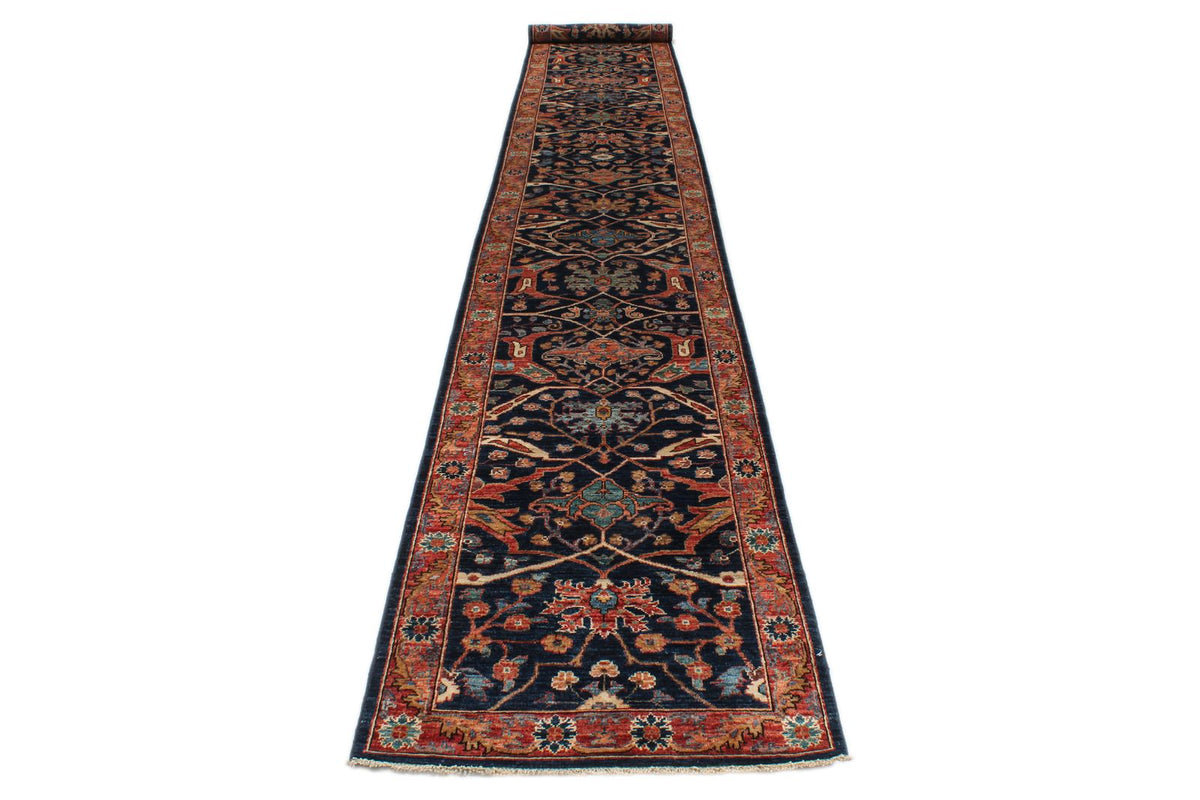 3x19 Navy and Rust Anatolian Traditional Runner