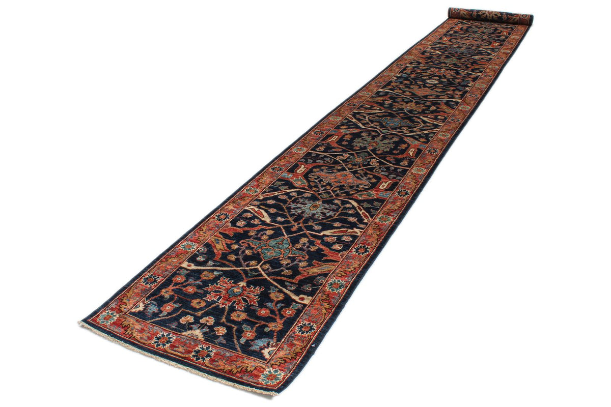 3x19 Navy and Rust Anatolian Traditional Runner