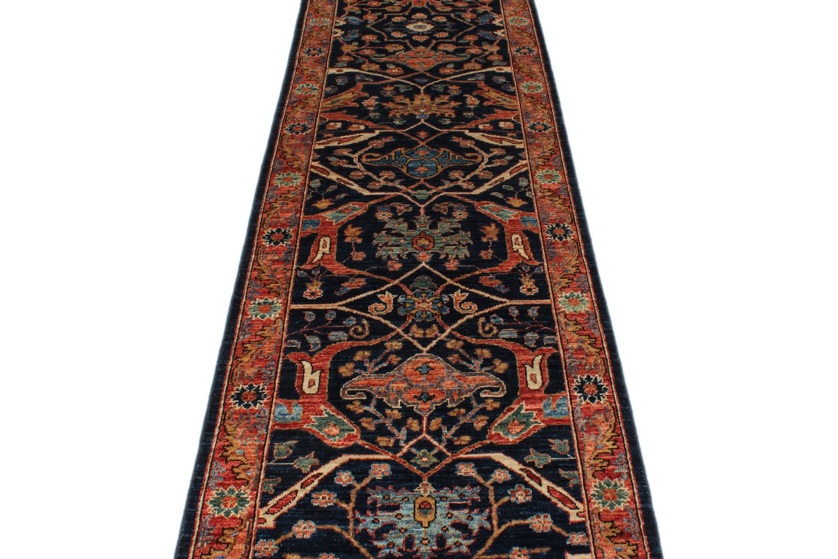 3x19 Navy and Rust Anatolian Traditional Runner