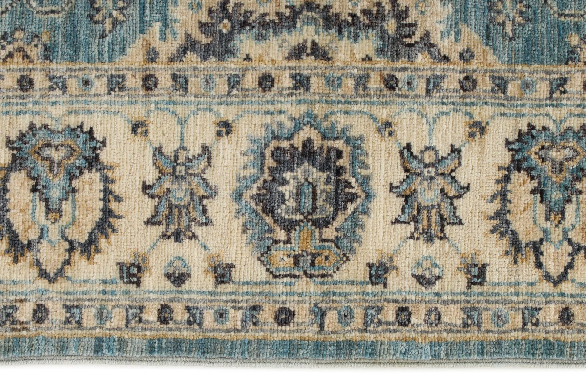 4x6 Blue and Multicolor Turkish Oushak Rug