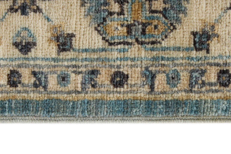 4x6 Blue and Multicolor Turkish Oushak Rug