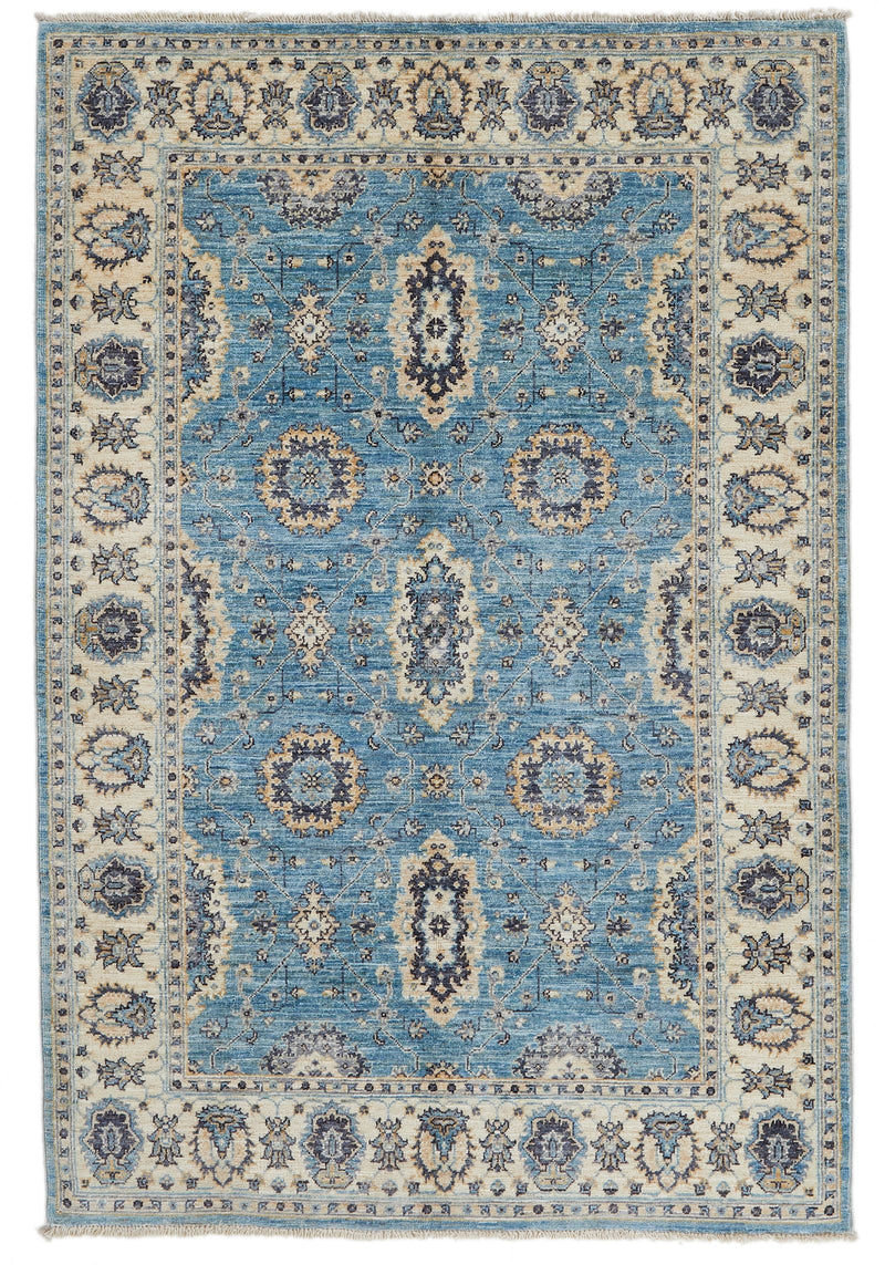 4x6 Red and Multicolor Turkish Oushak Rug